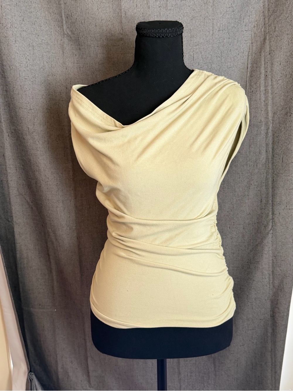 Commense Green One-Shoulder Draped Camisole